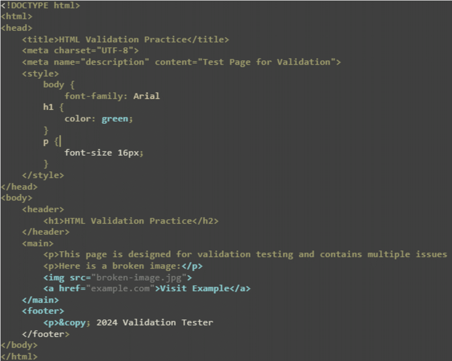html example